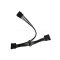 Cable divisor de potencia SATA Molex a 3X con manguito negro